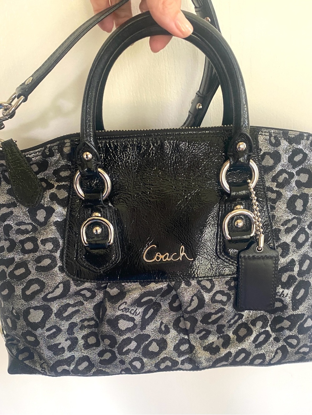 Coach Ashley Ocelot Lurex satchel